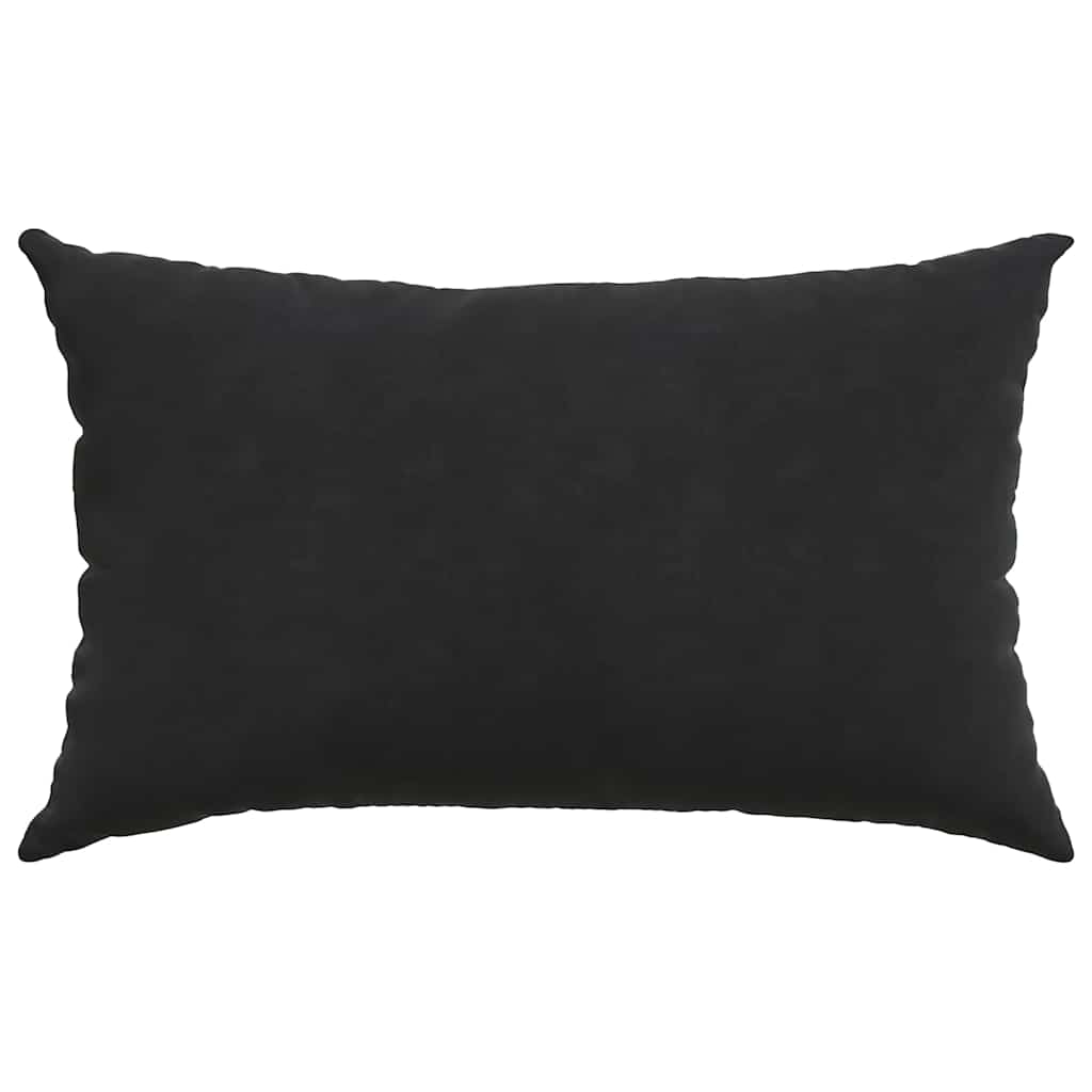 Sofakissen 2 Stück Schwarz 50 x 30 cm Cordstoff