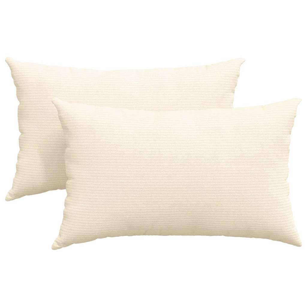 Sofakissen 2 Stück Creme 50 x 30 cm Cordstoff