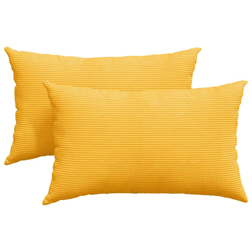 Sofakissen 2 Stück Helles Gelb 50 x 30 cm Cordstoff
