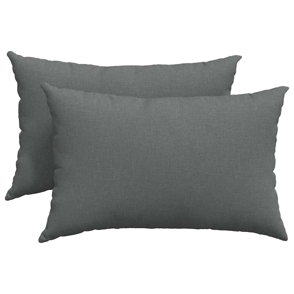 Sofakissen 2 pcs Dunkelgrau 60 x 40 cm Stoff