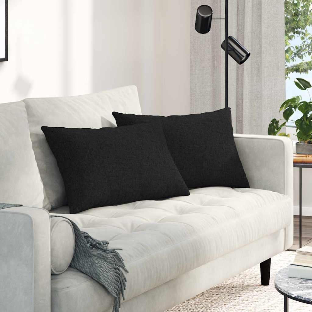 Sofakissen 2 pcs Schwarz 60 x 40 cm Stoff