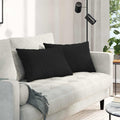Sofakissen 2 pcs Schwarz 60 x 40 cm Stoff