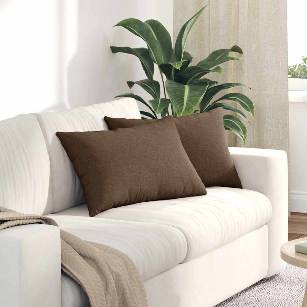 Sofakissen 2 pcs Braun 60 x 40 cm Stoff