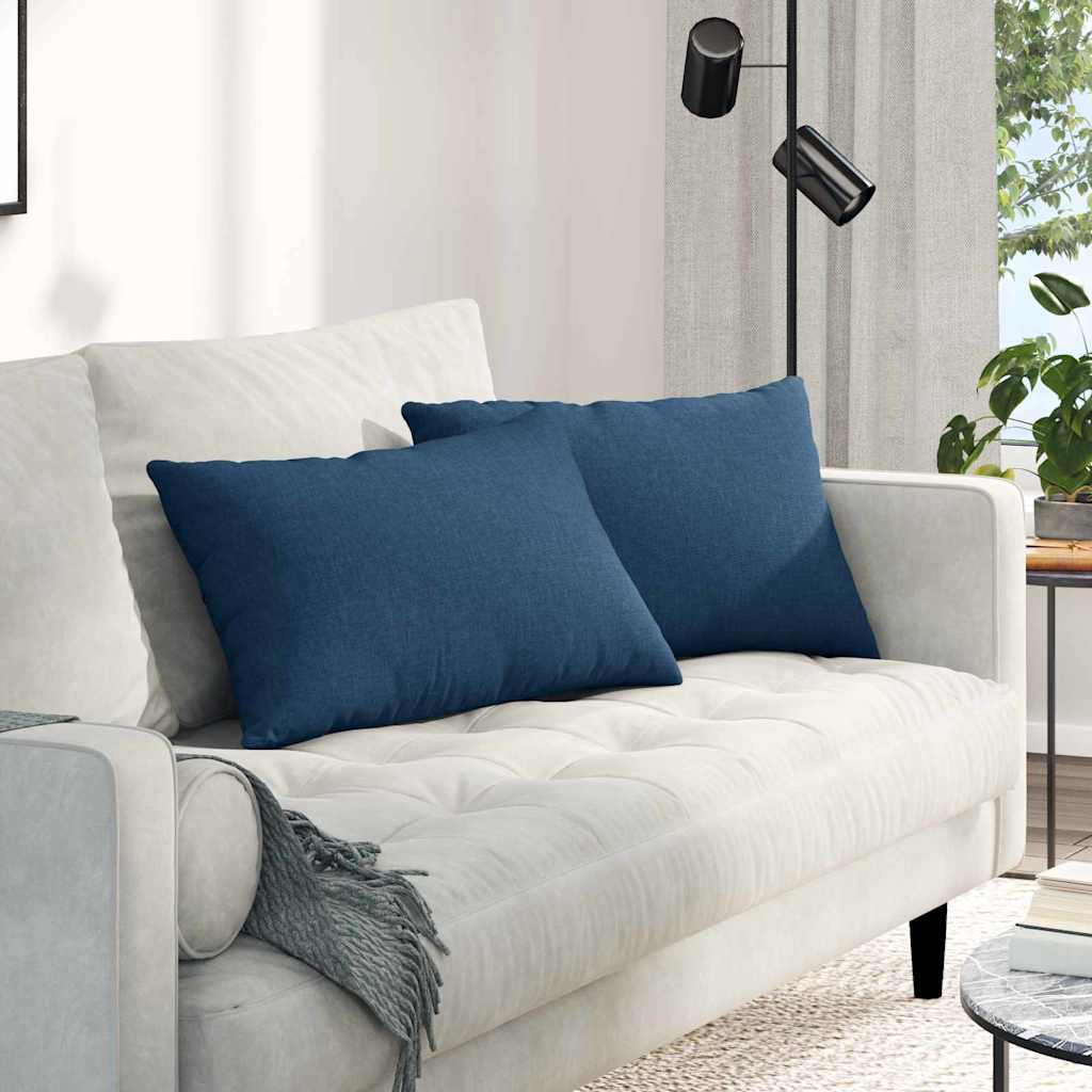 Sofakissen 2 pcs Blau 60 x 40 cm Stoff