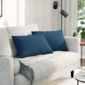 Sofakissen 2 pcs Blau 60 x 40 cm Stoff