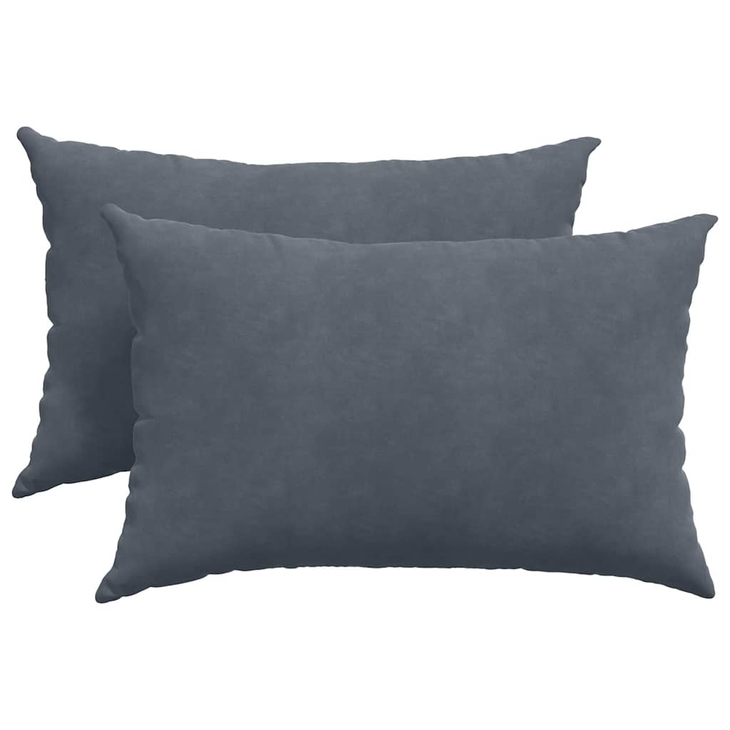Sofakissen 2 Stück Dunkelgrau 60 x 40 cm Cordstoff