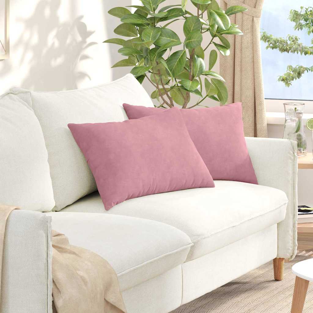 Sofakissen 2 Stück Rosa 60 x 40 cm Cordstoff