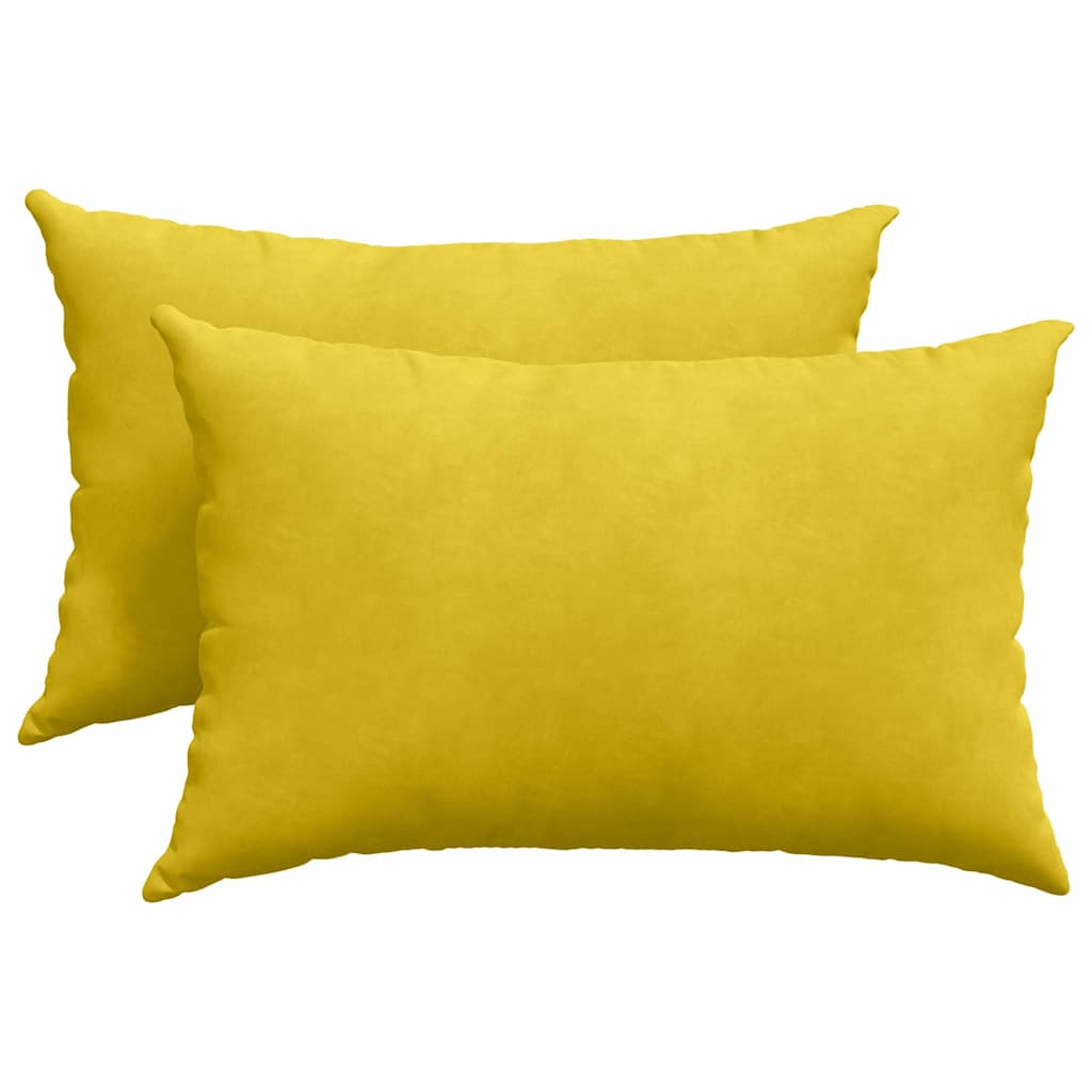 Sofakissen 2 Stück Gelb 60 x 40 cm Cordstoff