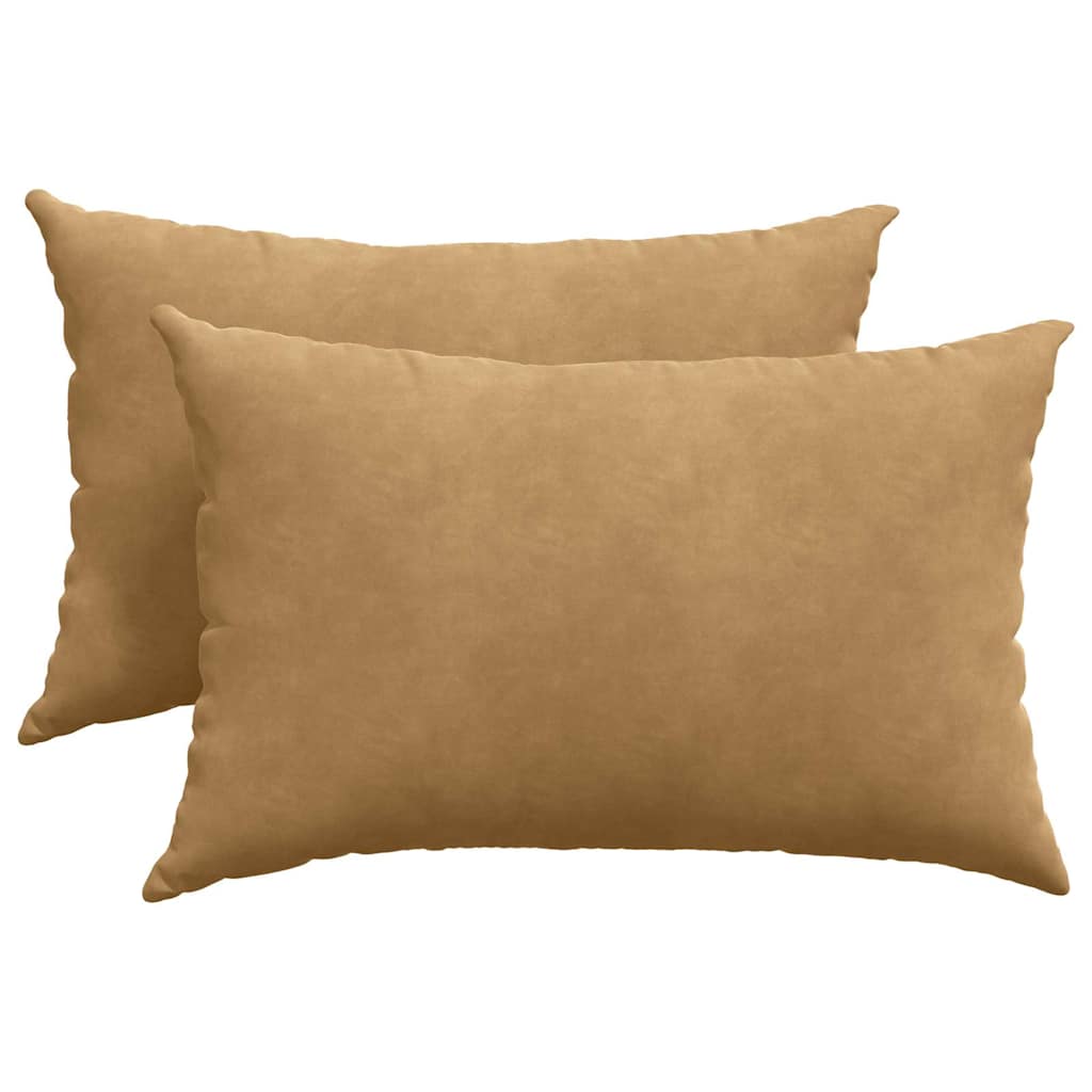 Sofakissen 2 Stück Braun 60 x 40 cm Cordstoff