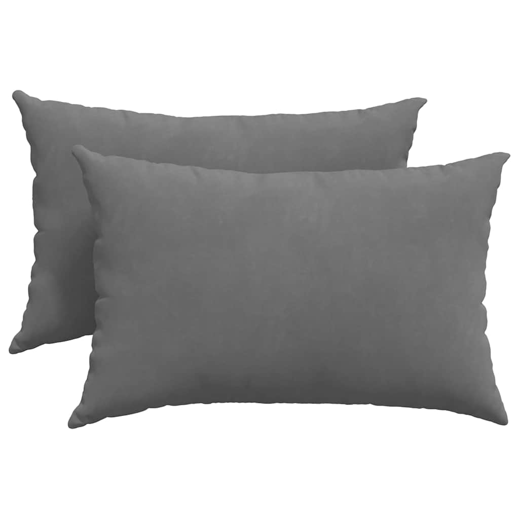 Sofakissen 2 Stück Dunkelgrau 60 x 40 cm Stoff