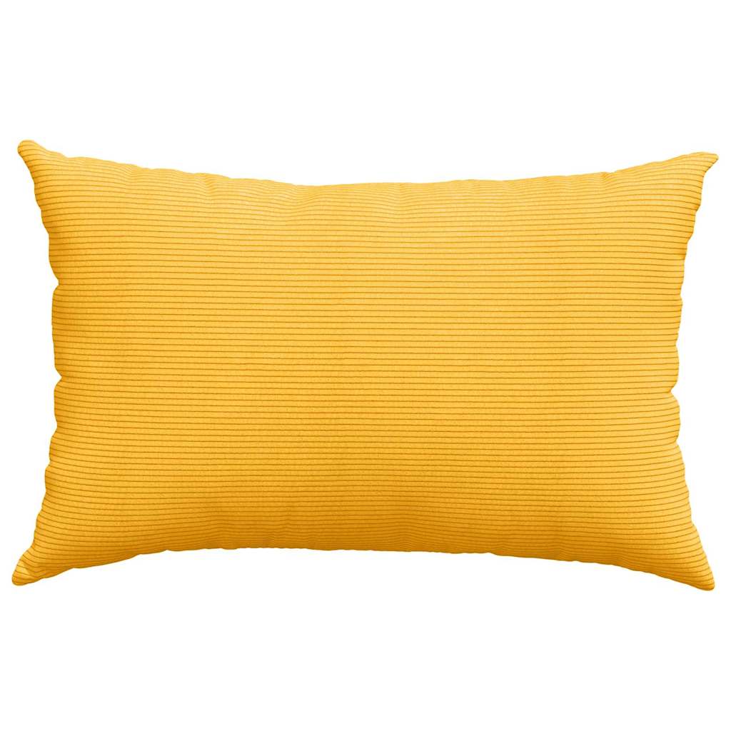 Sofakissen 2 Stück Helles Gelb 60 x 40 cm Cordstoff
