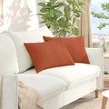 Sofakissen 2 Stück Rot-Orange 60 x 40 cm Cordstoff