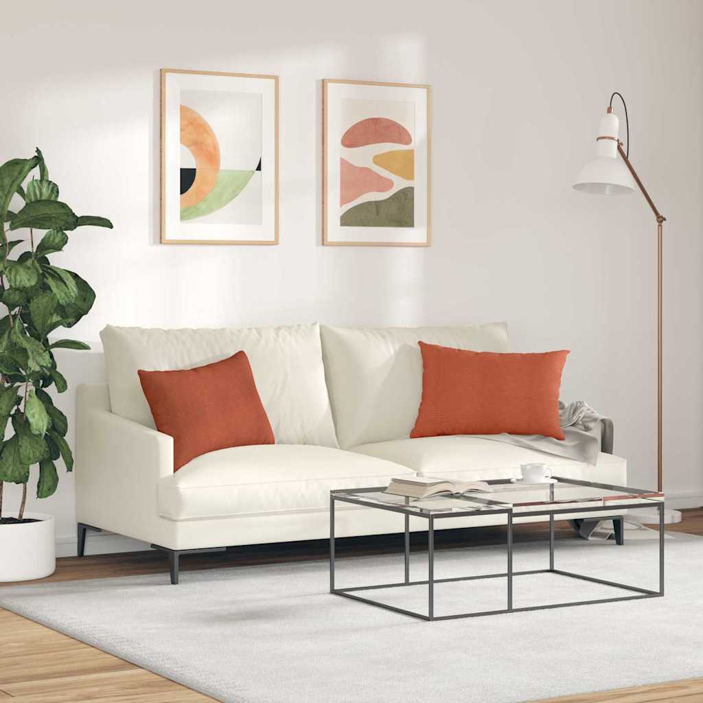 Sofakissen 2 Stück Rot-Orange 60 x 40 cm Cordstoff