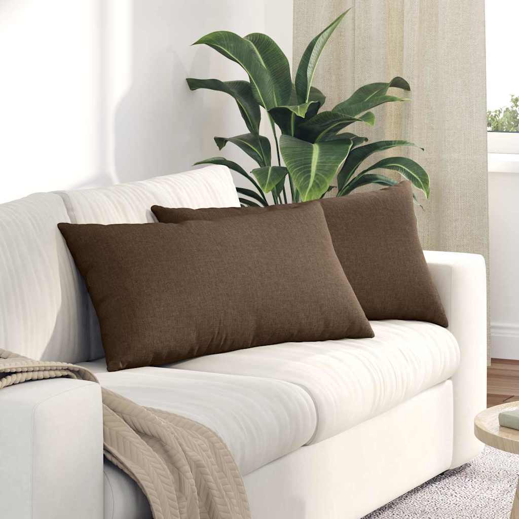 Sofakissen 2 pcs Braun 80 x 40 cm Stoff