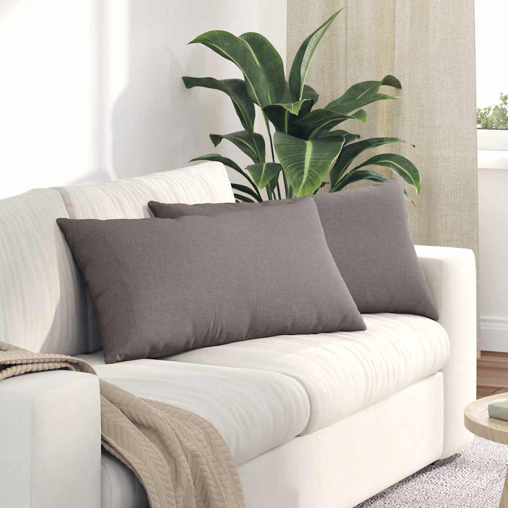 Sofakissen 2 pcs Taupe 80 x 40 cm Stoff