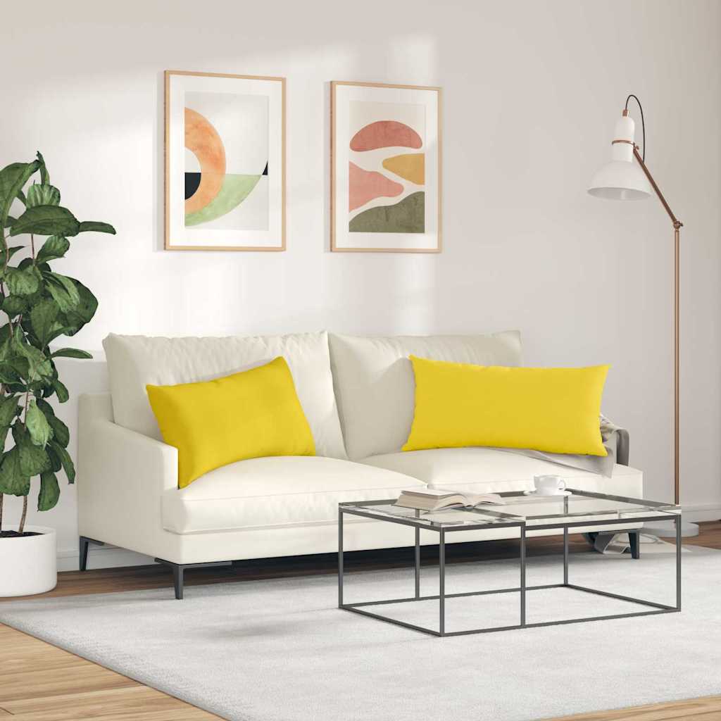 Sofakissen 2 pcs Helles Gelb 80 x 40 cm Stoff