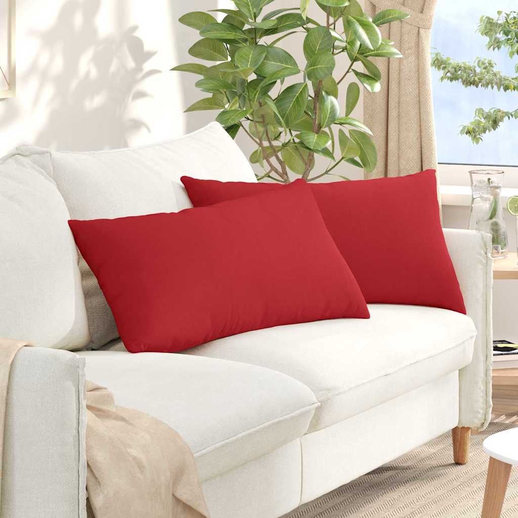 Sofakissen 2 pcs Rot 80 x 40 cm Stoff