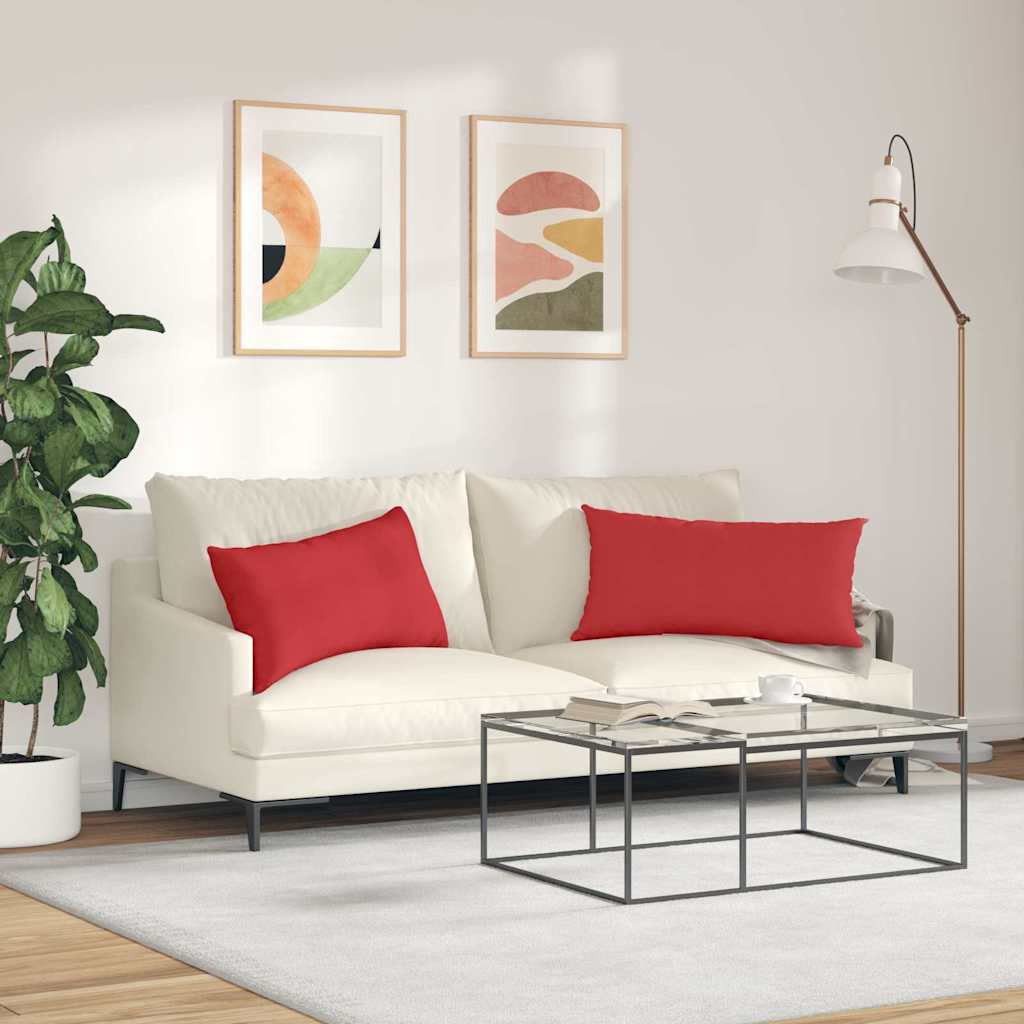Sofakissen 2 pcs Rot 80 x 40 cm Stoff