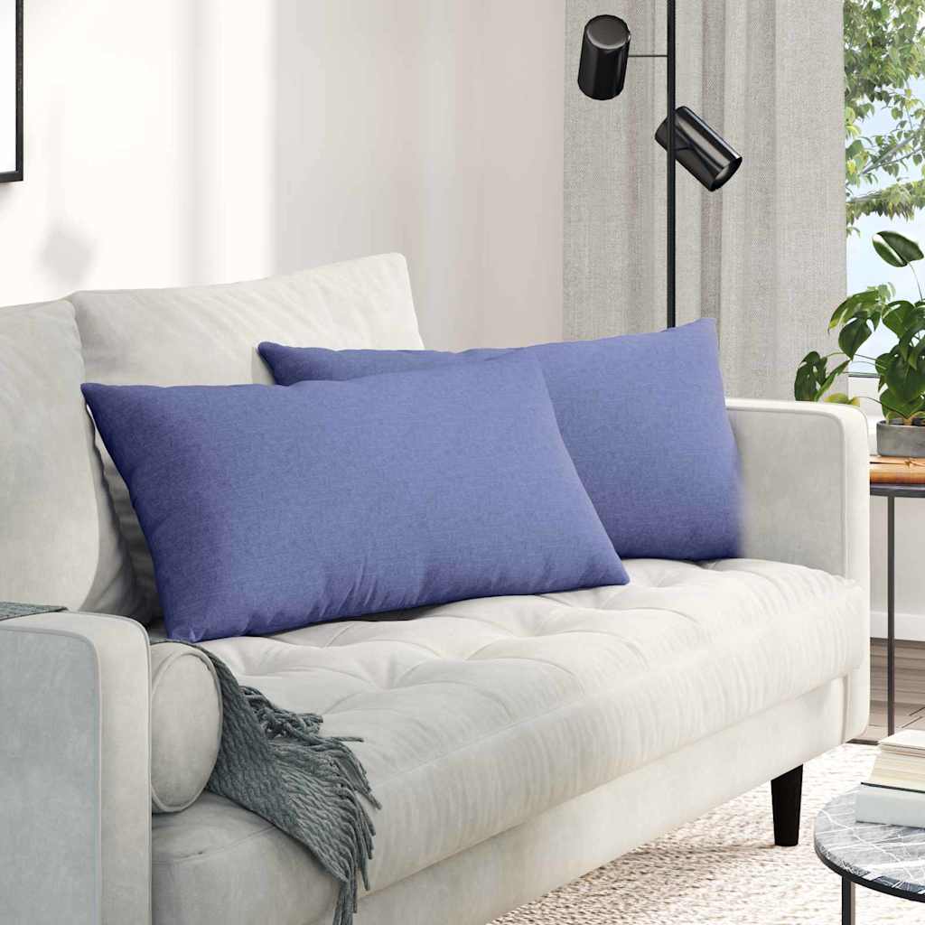 Sofakissen 2 pcs Jeans blau 80 x 40 cm Stoff