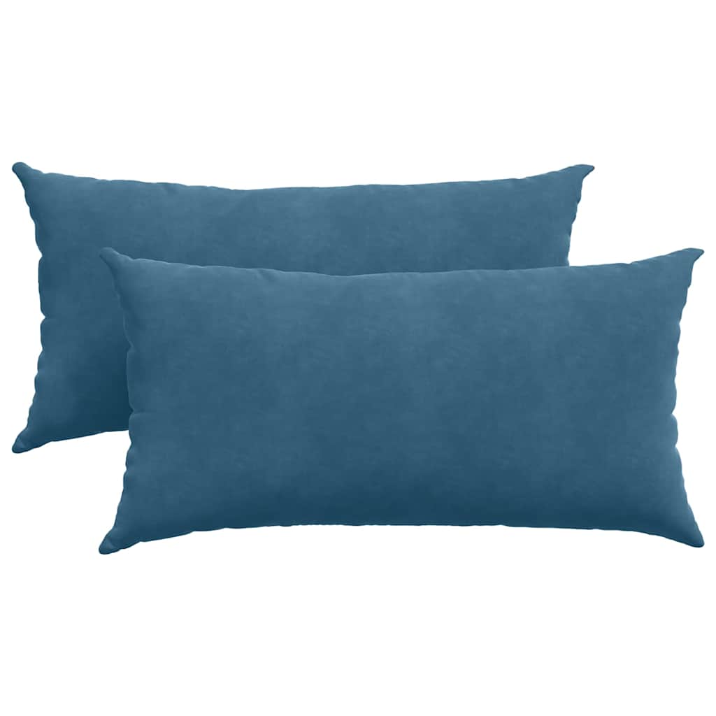 Sofakissen 2 Stück Blau 80 x 40 cm Cordstoff
