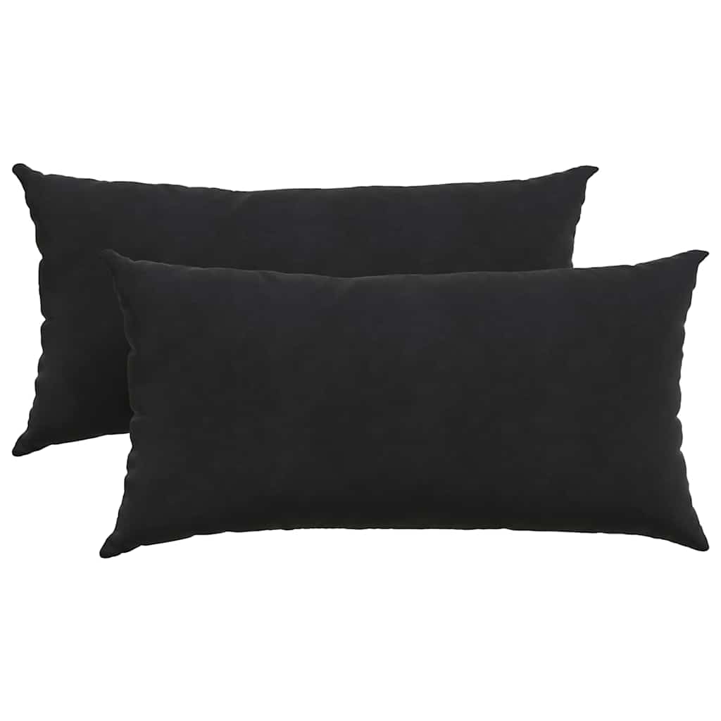 Sofakissen 2 Stück Schwarz 80 x 40 cm Cordstoff