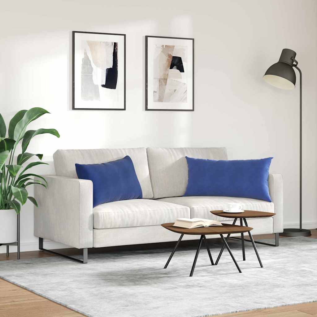 Sofakissen 2 Stück Polizeiblau 80 x 40 cm Cordstoff