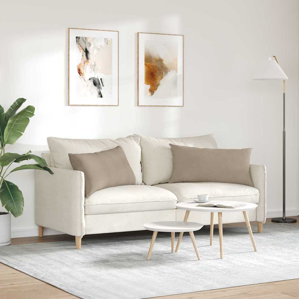 Sofakissen 2 Stück Taupe 80 x 40 cm Stoff