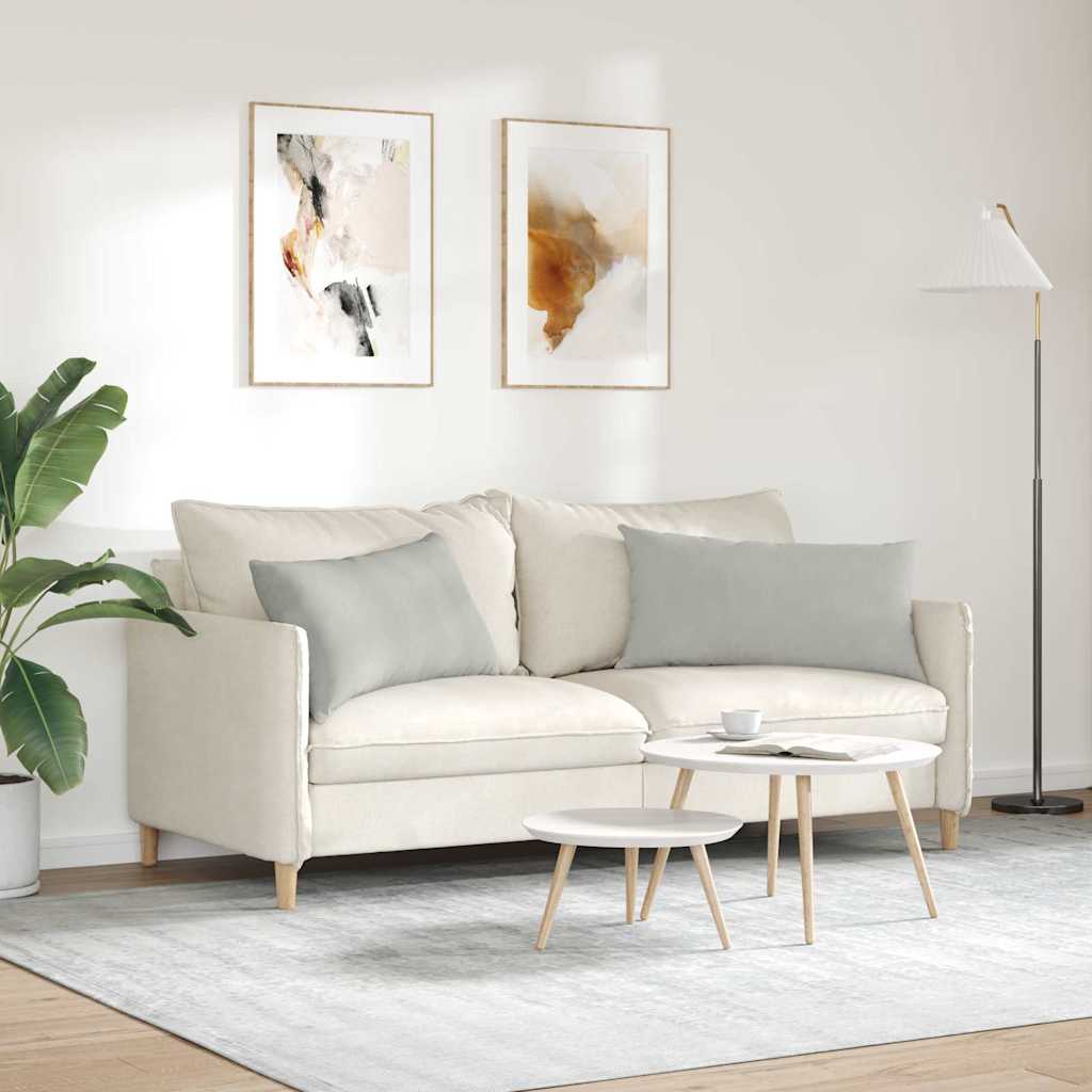 Sofakissen 2 Stück Hellgrau 80 x 40 cm Stoff