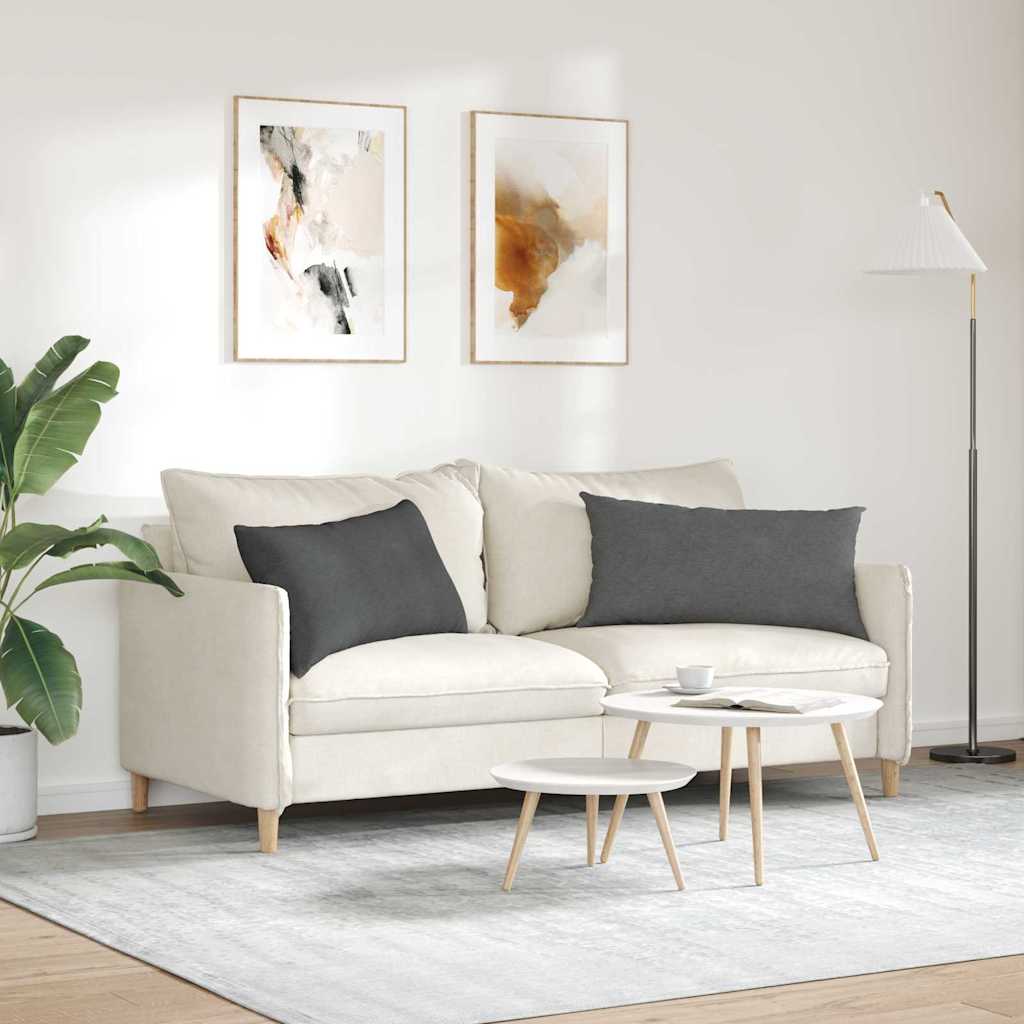 Sofakissen 2 Stück Dunkelgrau 80 x 40 cm Cordstoff
