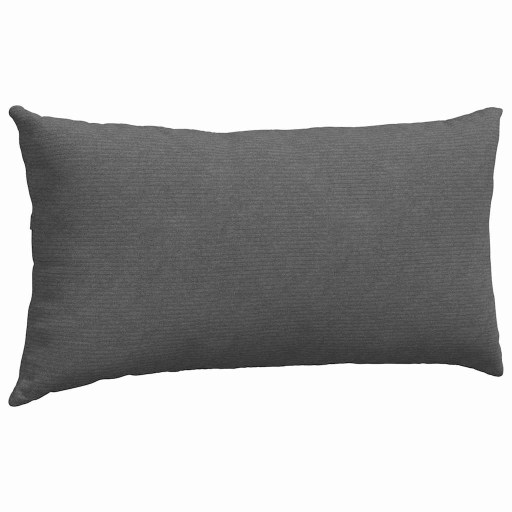 Sofakissen 2 Stück Dunkelgrau 80 x 40 cm Cordstoff