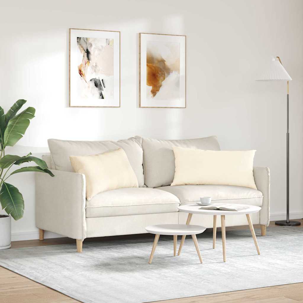 Sofakissen 2 Stück Creme 80 x 40 cm Cordstoff