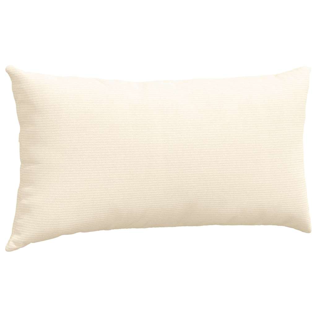 Sofakissen 2 Stück Creme 80 x 40 cm Cordstoff