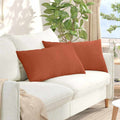 Sofakissen 2 Stück Rot-Orange 80 x 40 cm Cordstoff