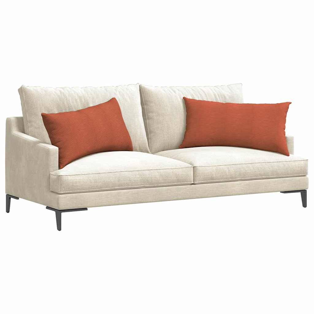 Sofakissen 2 Stück Rot-Orange 80 x 40 cm Cordstoff