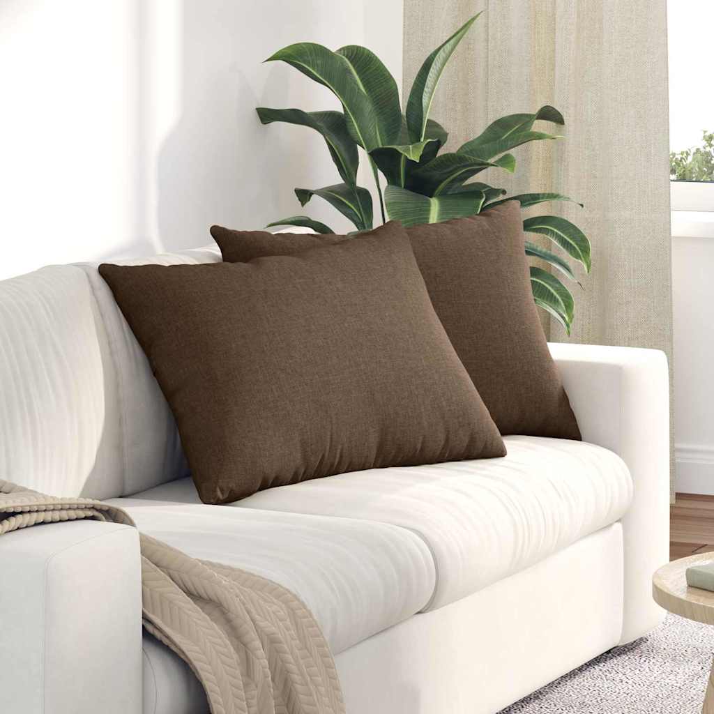 Sofakissen 2 pcs Braun 70 x 50 cm Stoff