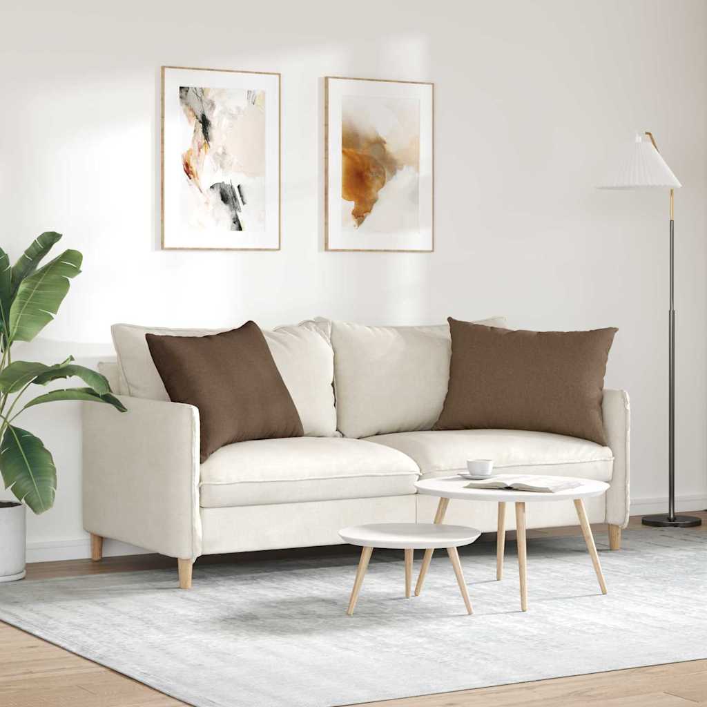 Sofakissen 2 pcs Braun 70 x 50 cm Stoff