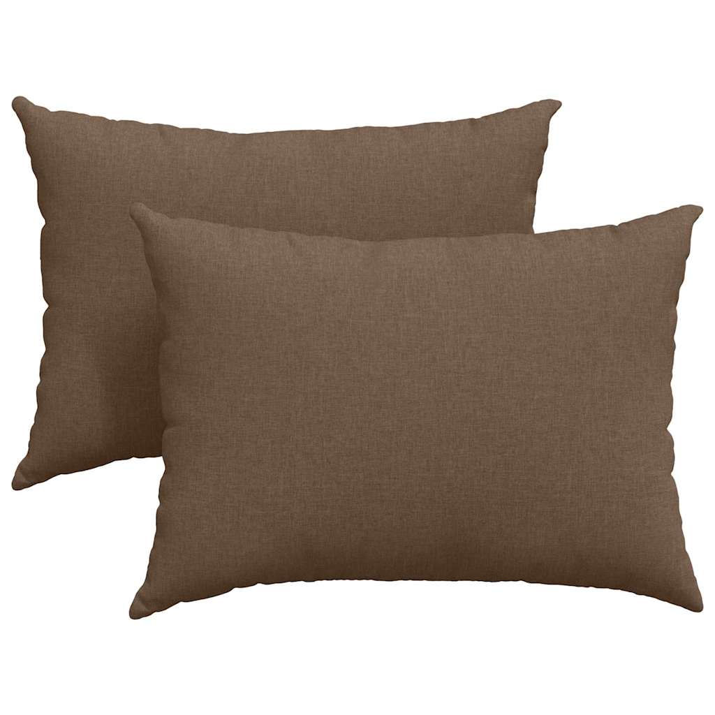 Sofakissen 2 pcs Braun 70 x 50 cm Stoff
