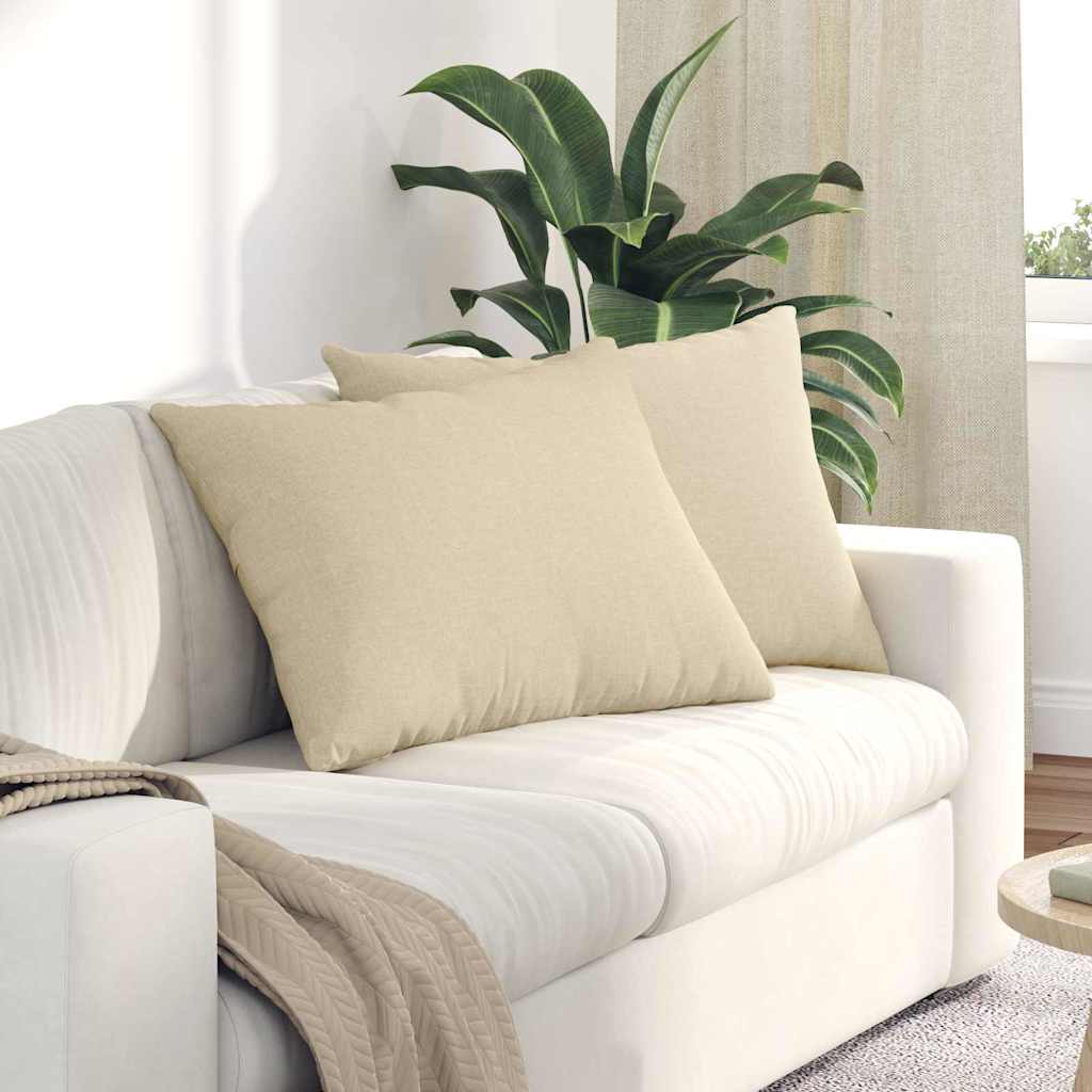 Sofakissen 2 pcs Creme 70 x 50 cm Stoff