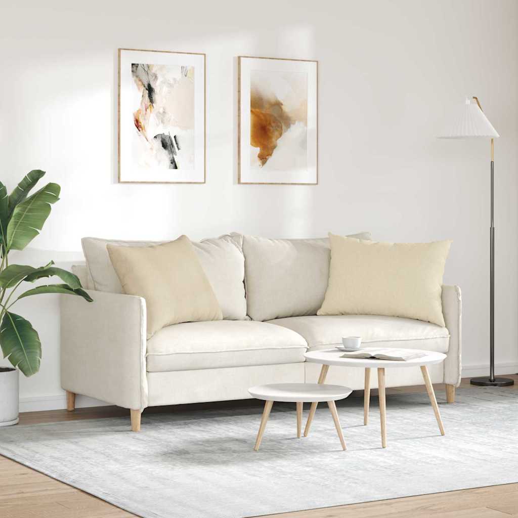 Sofakissen 2 pcs Creme 70 x 50 cm Stoff