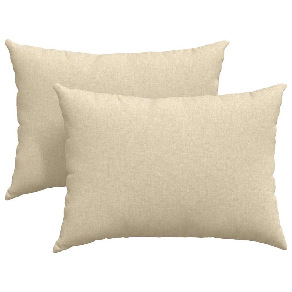 Sofakissen 2 pcs Creme 70 x 50 cm Stoff