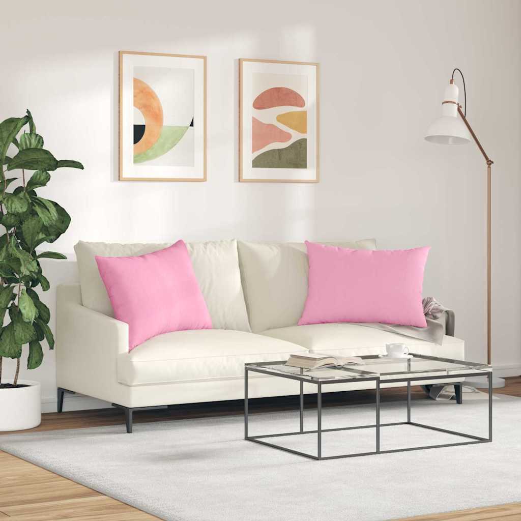 Sofakissen 2 pcs Rosa 70 x 50 cm Stoff
