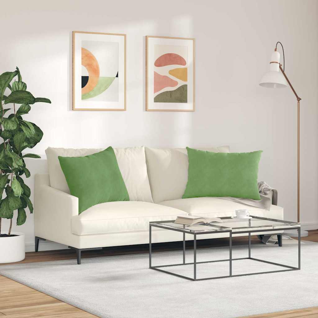Sofakissen 2 Stück Hellgrün 70 x 50 cm Cordstoff