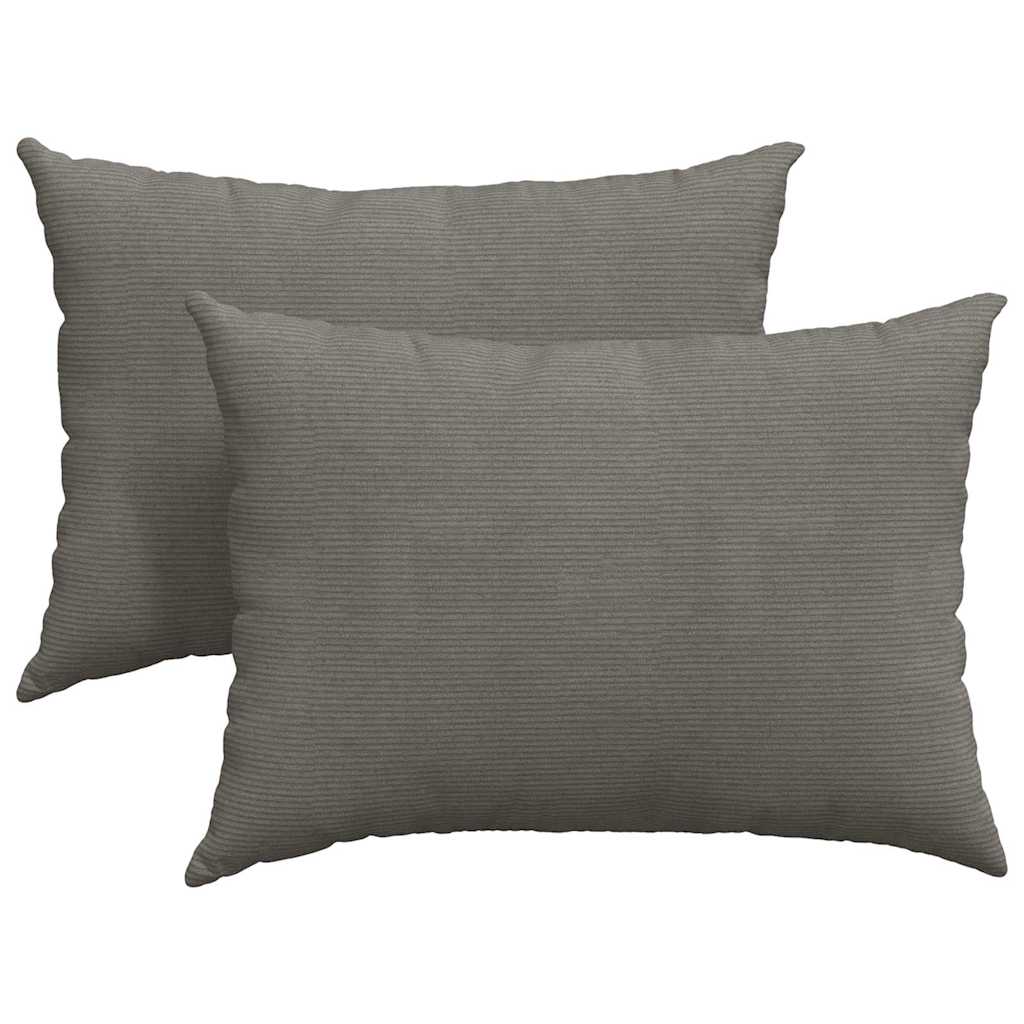 Sofakissen 2 Stück Hellgrau 70 x 50 cm Cordstoff