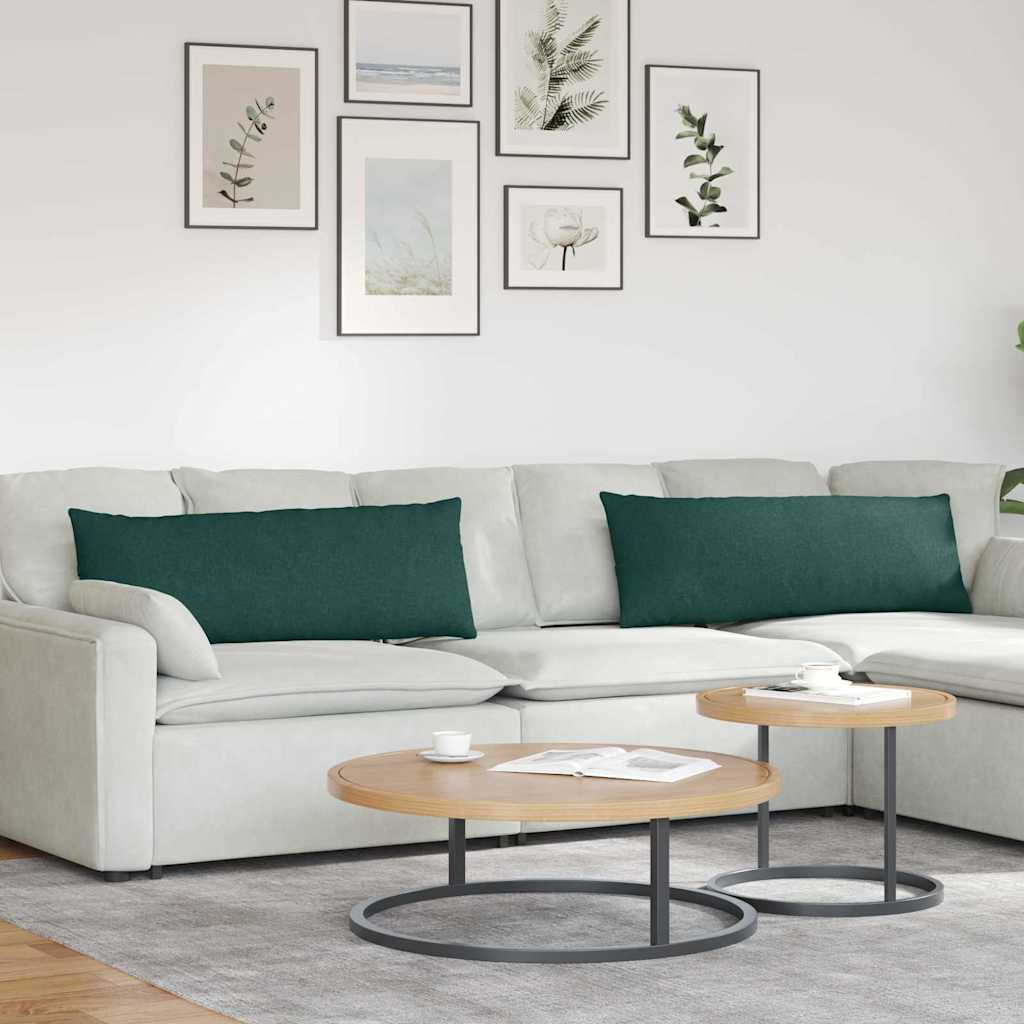 Sofakissen 2 pcs Dunkelgrün 120 x 40 cm Stoff