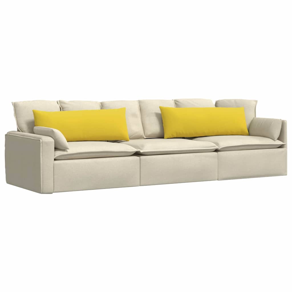Sofakissen 2 pcs Helles Gelb 120 x 40 cm Stoff