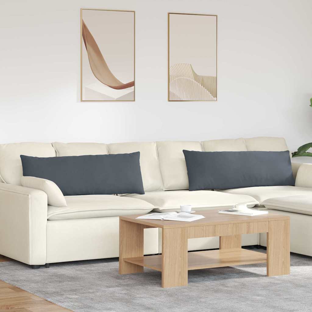 Sofakissen 2 Stück Dunkelgrau 120 x 40 cm Cordstoff