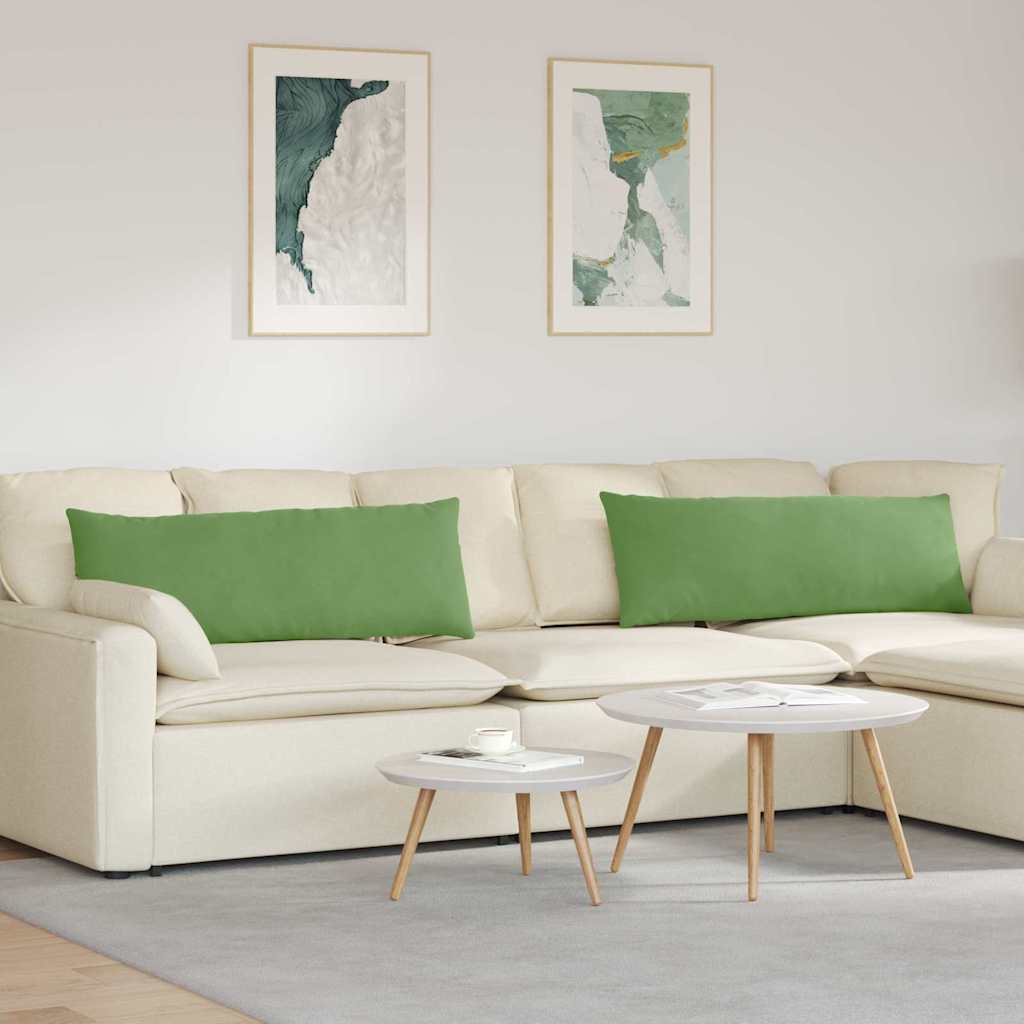 Sofakissen 2 Stück Hellgrün 120 x 40 cm Cordstoff