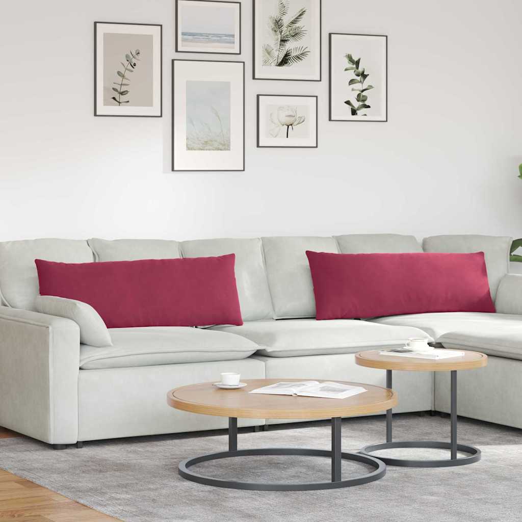 Sofakissen 2 Stück Weinrot 120 x 40 cm Cordstoff