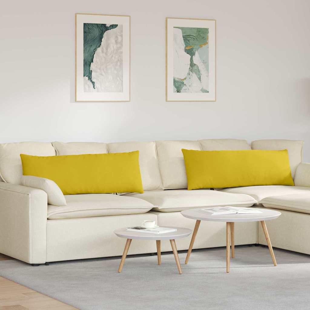 Sofakissen 2 Stück Gelb 120 x 40 cm Cordstoff