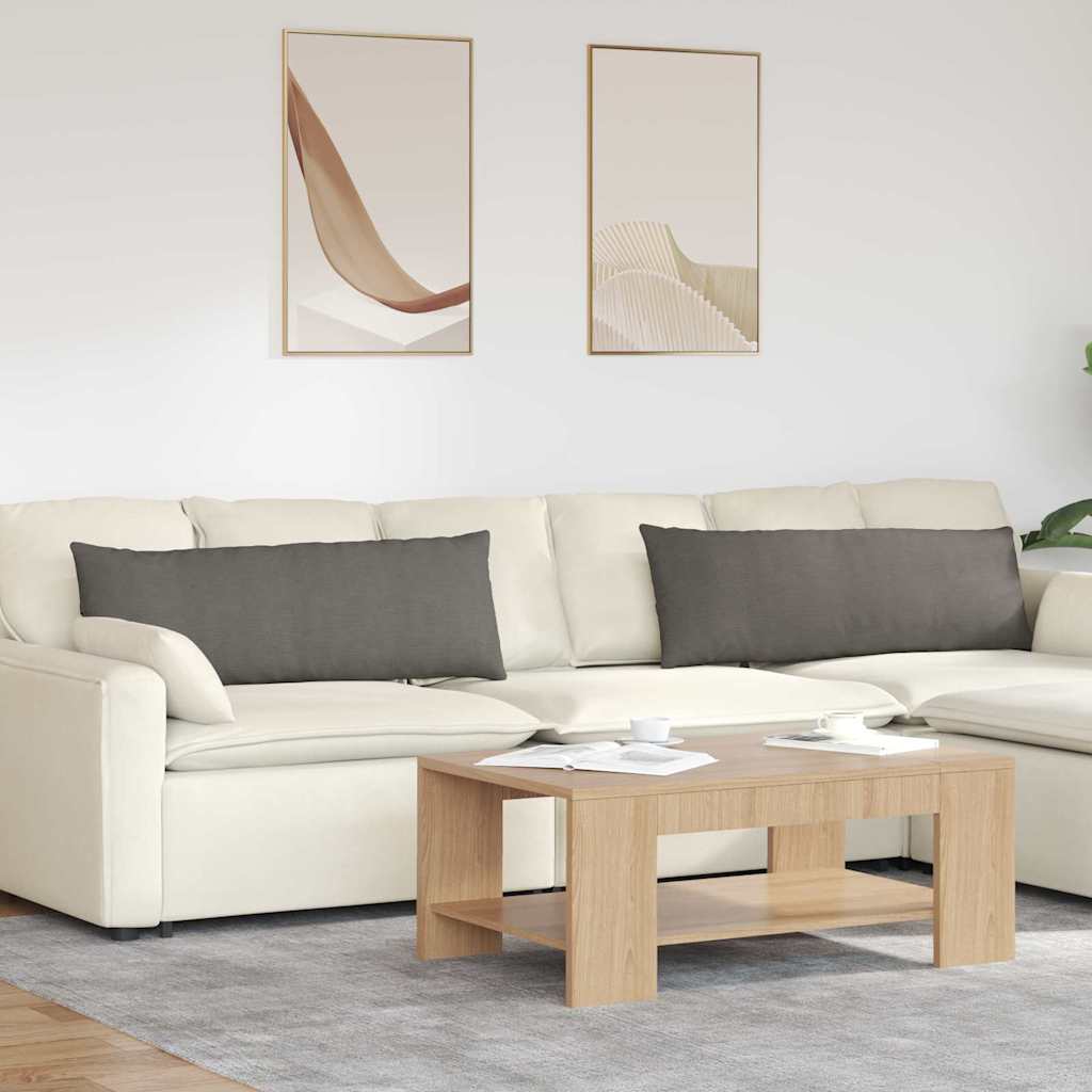 Sofakissen 2 Stück Hellgrau 120 x 40 cm Cordstoff